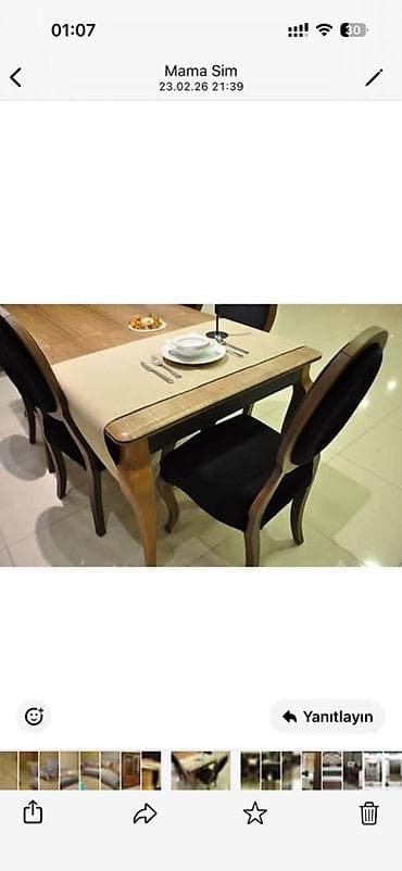 stol destleri: Mətbəx üçün, Açılmayan, Dördbucaq masa, 6 stul — 3