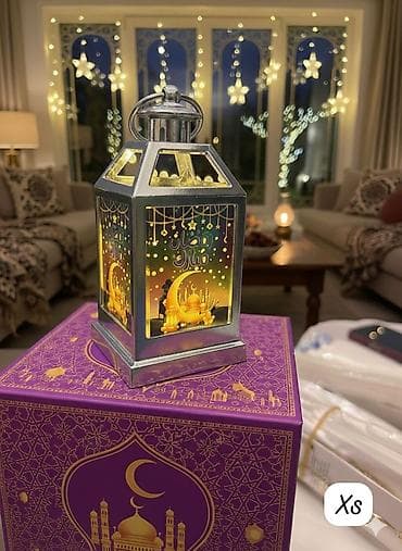 Bitkilər üçün dibçəklər: Ramazan temalı LED fanus dekoru – XS ölçü - Dizayn: Şərq — 6