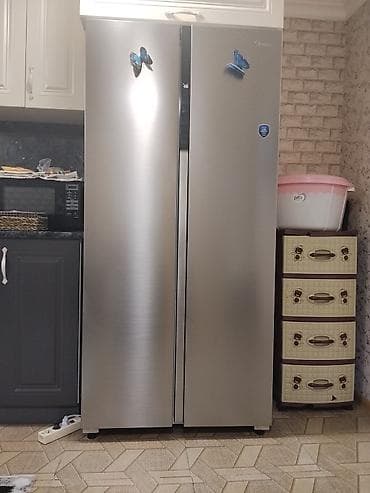 2 qapılı Midea Soyuducu Satılır, rəng - Gümüşü, Təkərli