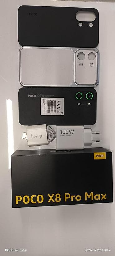 Poco X8 Pro Max, 512 GB, rəng - Qara, Face ID, Sənədlərlə, Barmaq izi