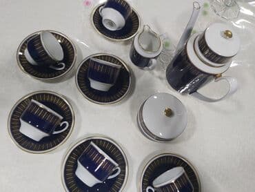 kofe servisi: Qəhvə dəsti, rəng - Göy — 4