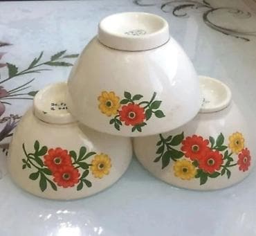 07 profil sekilleri: Kasalar, 6 ədədli dəst, rəng - Ağ, Keramika, SSRİ — 2