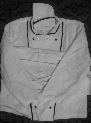 diklərin qiyməti: Aşpaz forması dəsti - Rəng: ağ, qara kantlarla - Komplekt: uzunqol — 6