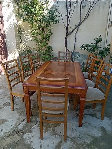 ucuz parça: Qonaq otağı üçün, Açılmayan, Dördbucaq masa, 6 stul — 1