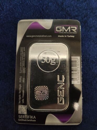 gümüş pul: Məhsul: GMR (Genç Metal Rafinerisi) gümüş külçə - Marka: GMR – Genç — 2