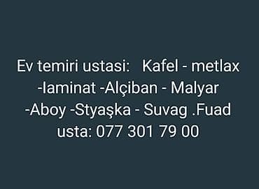 usta tikinti: Ev təmiri xidmətləri Peşəkar usta briqadası ev və mənzillərdə tam — 1