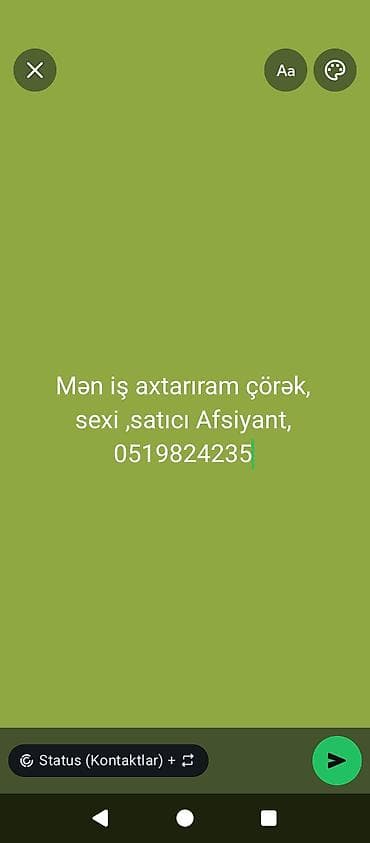 iş elalari: Xidmət: Çörəkçi və ya anbar işçisi kimi iş axtarıram - — 2