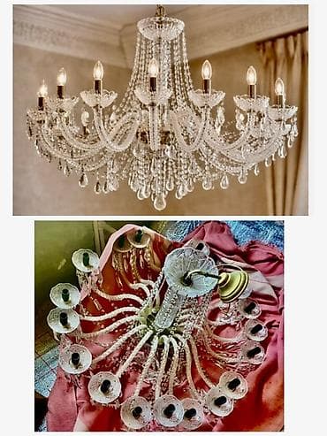 Çılçıraq, 10 və daha çox lampa, Xrustal