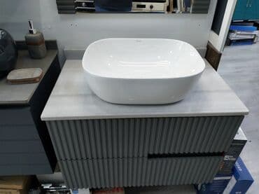 osram lampa: Müasir dizaynlı hamam mebeli dəsti - Üstəqoyma keramika əl-üz yuma — 2