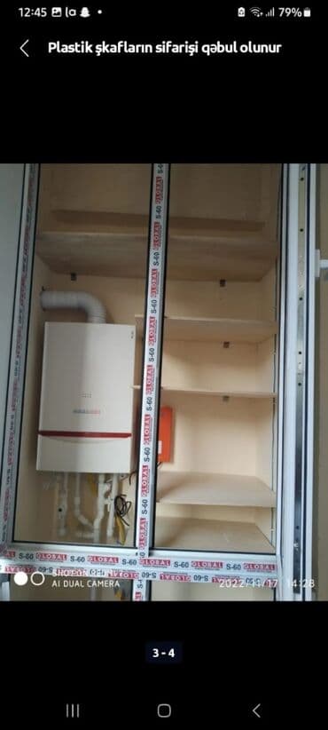 asma tavan qiymətləri: Balkon üçün plastik şkafların yığılması və quraşdırılması Ağ rəngdə 90 — 2