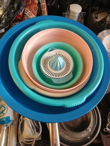 metbex qablari: Mətbəx ləvazimatları dəsti - Plastik qablar və süzgəclər: Müxtəlif — 2