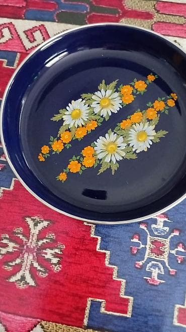 Boşqablar, 2 ədədli dəst, rəng - Göy, Keramika