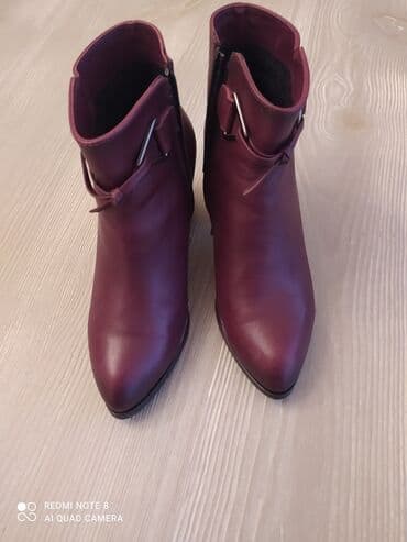 dəri qadın botilyonu: Ölçü: 39, rəng - Qəhvəyi, İşlənmiş — 4