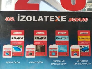 divar izolyasiya materialları: İZOLATEXE, hovuzlar, fasadlar, hamamlar, balkonlar və iri həcmli — 1