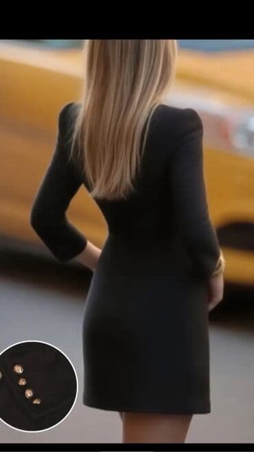 kokteyl don: Qadın paltarı – qara rəng, klassik və eleqant stil. Dizdən yuxarı mini — 2