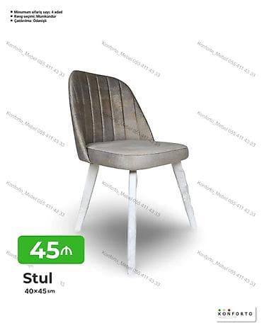 kohnə stul: Stul – 40×45 sm - Yumşaq, rahat oturacaq və bel hissəsi - Şaquli — 1
