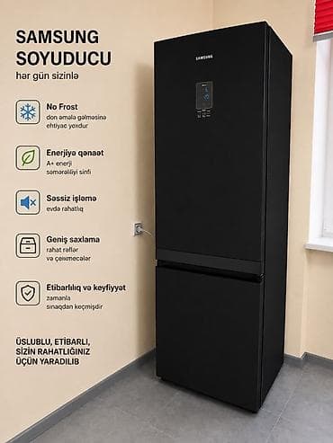 plonka: 2 qapılı Samsung Soyuducu Satılır, rəng - Qara, Dispenserli — 2