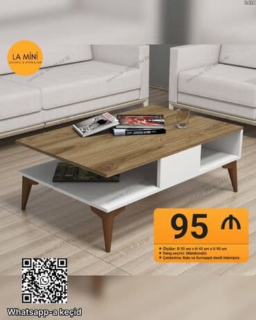 стол с эпоксидной смолой: LA Mini kofe masası – lakonik və minimal dizayn - Ölçülər: D 55 sm x — 1