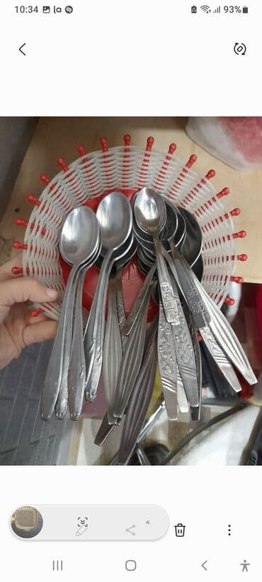 Mətbəx aksesuarları: 12 normal qaşıq, 6 çay qaşığı, 6 allimunium qaşıq. Ümumi 24 qaşıq 6 — 1