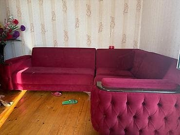 divan sultan: ZB divan – künc model • Rəng: tünd bordo • Material: yumşaq məxməri — 1