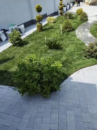 Ландшафтные работы: Landşaft dizaynı və qazon salınması xidməti - Həyətyanı sahələrin tam — 1