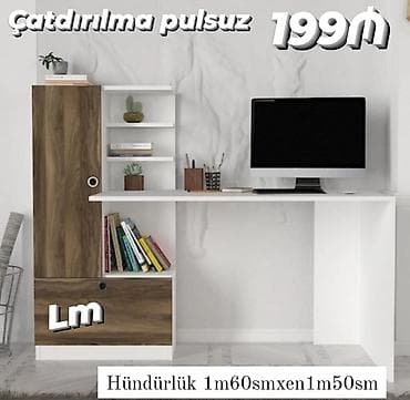 Masalar və oturacaqlar: *yazı masası / iş masası* _*emdi̇ri̇mlə*_ qiymət : *199₼* hündürlük — 1