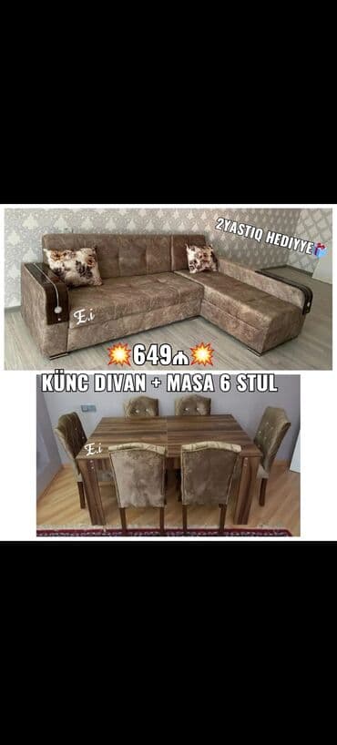 divan ölçüsü: Yeni, Künc divan, Qonaq otağı üçün, Açılmayan, Türkiyə — 13