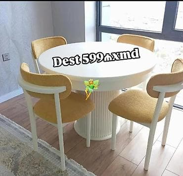 stuldan: Mətbəx üçün, Yeni, Açılmayan, Yumru masa, 4 stul — 1