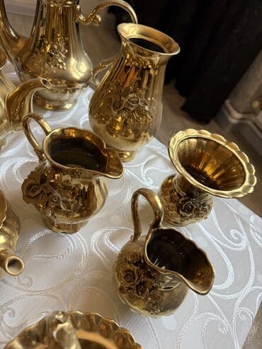 обеденный сервиз: Обеденный набор, цвет - Золотой, Фарфор, 11 персон, Чехия — 5