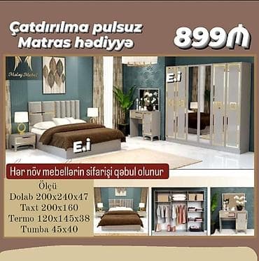 saray mebel: İkinəfərlik çarpayı, Dolab, Yeni — 2