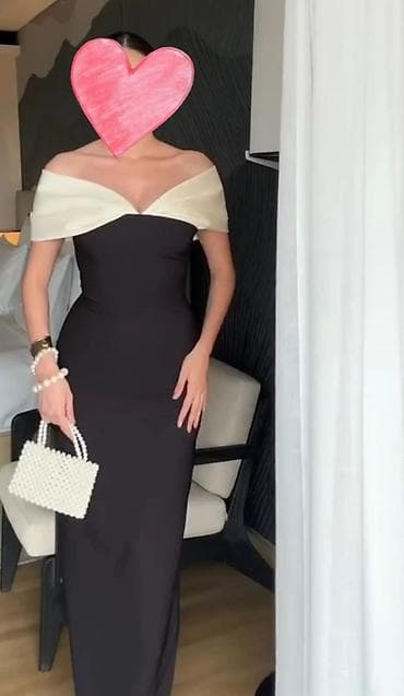 mirvari reng: Zərif axşam geyimi – ikirəngli, çiyinüstü (off-shoulder) kəsim. - — 4