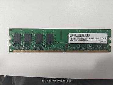 bort komputer: Operativ yaddaş (RAM) Apacer, 2 GB, > 4000 Mhz, DDR2, PC üçün, İşlənmiş — 1