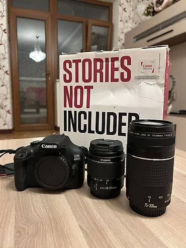 Fotokameralar: Canon EOS 4000D fotoaparat dəsti Heç bir problemi cızığı yoxdur az — 3
