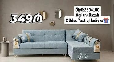 divan olcusu: Modern künc divan - Ölçü: 260 × 160 sm - Açılan mexanizmli, bazalı — 1