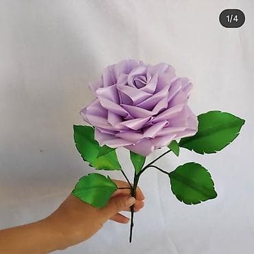 kağız skoç: Kompozisiya: Dekorativ gül buketləri - Satən lentdən hazırlanmış əl — 7