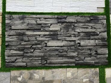 Dekorativ daş panel – qara/boz tonlarda, təbii qaya effektli modul
