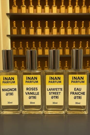 Məhsul: İNAN PARFUM ətirləri – 30 ml şüşələr Xüsusiyyətlər: - Brend