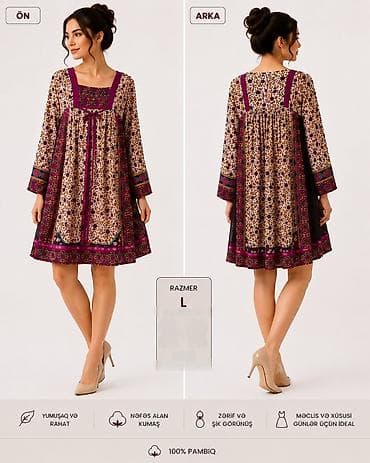 qısa donlar: Bohem üslublu qısa don – L ölçü - Material: 100% pambıq - Kumaş — 1