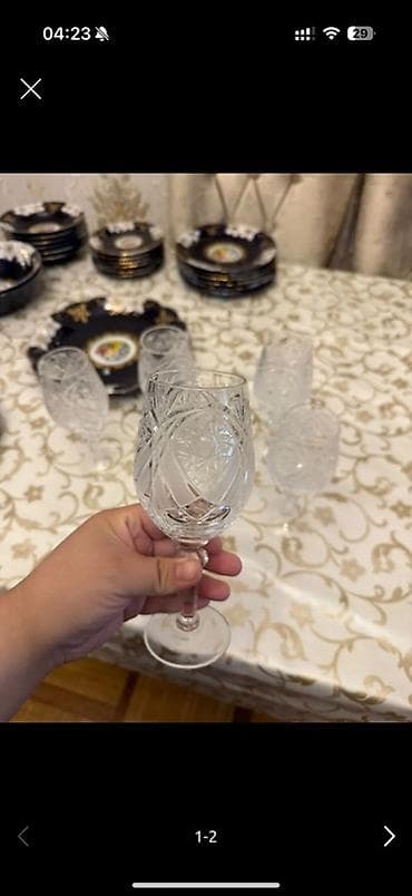 icki: Qədəhlər, rəng - Ağ, Şüşə, 200 ml — 1