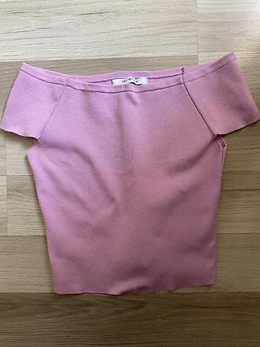 la vida es bella: Qadın off-shoulder top - Rəng: açıq çəhrayı - Dizayn: çiyin açıq — 1