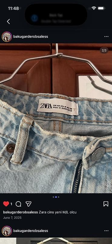 Джинсы, Zara, M, L, цвет - Голубой — 2
