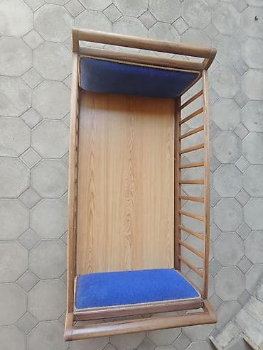 örtüy: Taxta beşik/uşaq çarpayısı - Material: tamamilə ağacdan hazırlanıb — 2