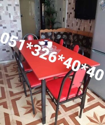 Masa və oturacaq dəstləri: Qonaq otağı üçün, Yeni, Açılan, Dördbucaq masa, 4 stul — 22