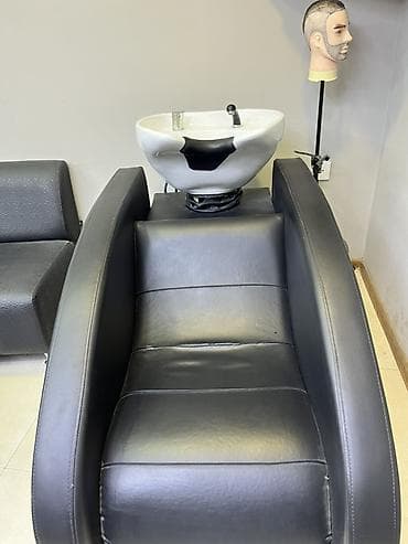 Salon üçün saç yuma kreslosu və keramik lavabo - Ergonomik, dərin — 2