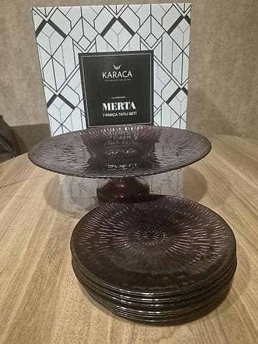 tort dekorlari: Tort və şiriniyyat qabı, rəng - Bənövşəyi, Şüşə, Türkiyə — 2