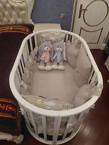 2 mərtəbəli carpayı: Oğlan və qız üçün, Yumru, Beşik, Dəst ilə, Matrassız, Yellənmə mexanizmsiz — 3