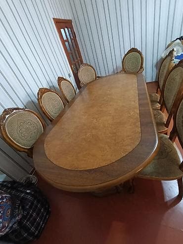 stil stul: Qonaq otağı üçün, Açılmayan, Oval masa, 8 stul — 1