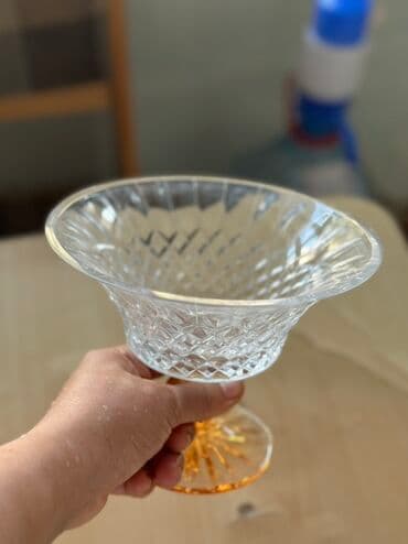 hesam qablari: Kristal şirniyyat/qəlyanaltı qabı - Material: qalın, parlaq kəsimli — 2