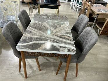 Masa və oturacaq dəstləri: Mətbəx üçün, Yeni, Açılan, Dördbucaq masa, 4 stul — 6