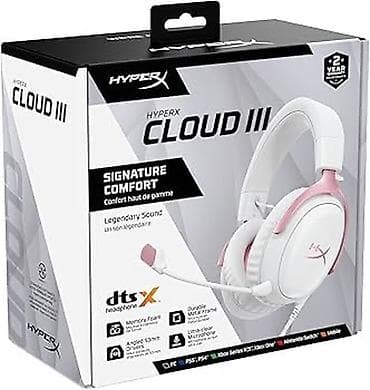 komputer ramı: HyperX Cloud III Pink-White oyun qulaqlığı - Rəng: ağ/çəhrayı - — 2